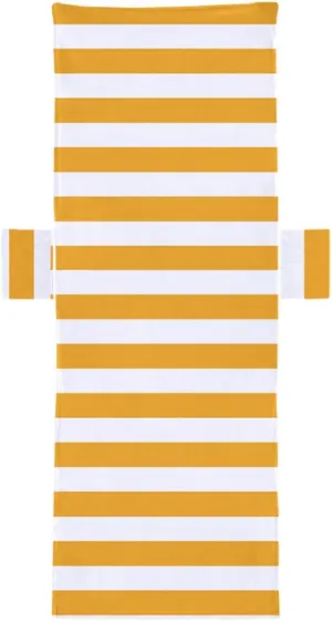 Stripe Beach Chair Cover with Dual Pockets on Each Side, Comfortable Practical Portable Pool Lounge Chair Towel Cover for Outdoor, Garden, Beach Sunbathing, Hotel Pool, Yellow White