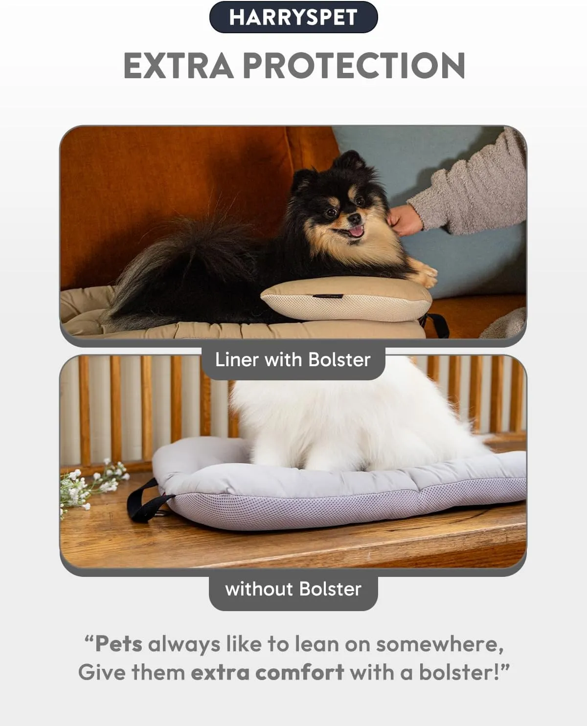 Stroller Cushion for Pets, Bolster, Margaret The Lace Edition, Harryspet, Pet Pillows, Pet Strollers (Trench Beige, Regular(12-15"))