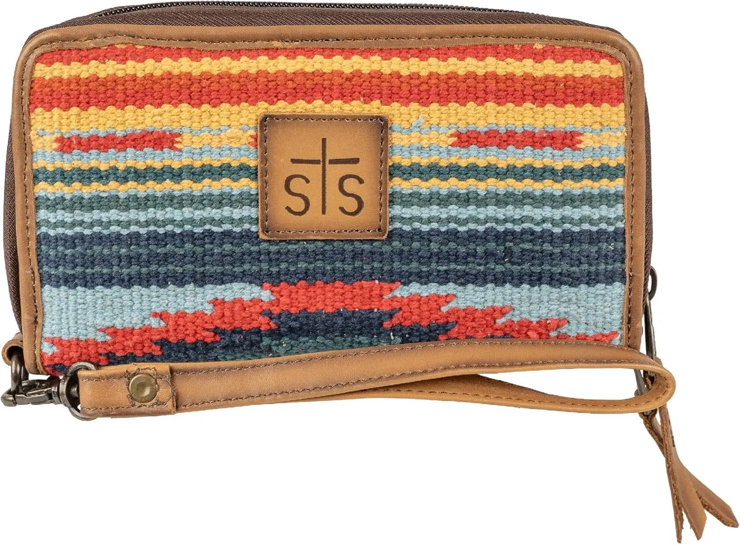 STS Ranchwear Women's Chaynee Valley Serape Kacy Organizer-Leather Wrist Strap, 32 Card Slots, Secure Zip Closure, Multi