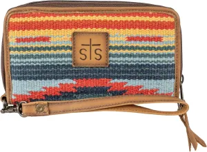 STS Ranchwear Women's Chaynee Valley Serape Kacy Organizer-Leather Wrist Strap, 32 Card Slots, Secure Zip Closure, Multi
