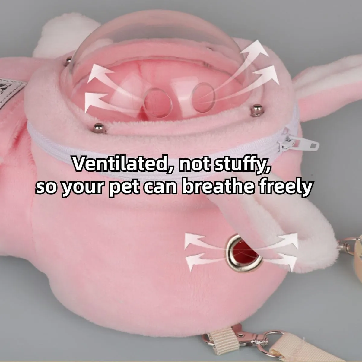 Sugar Glider Bonding Pouch Bonding Pouch Carry for Rat Syrian Hamster Hedgehog Small Pocket Pets, Gerbil Travel Bag Cute Bunny-Shaped Outing Bag with Large Transparent Window (Dark Grey,Small)