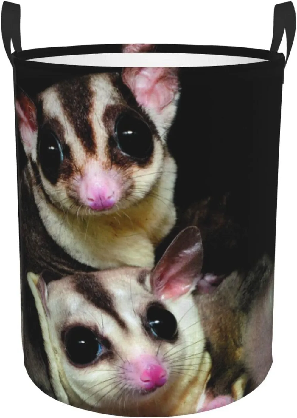 Sugar Glider Round Laundry Basket, Foldable Waterproof Clothes Basket Organizer, Household Dirty Clothes Bag, Medium, Circular hamper