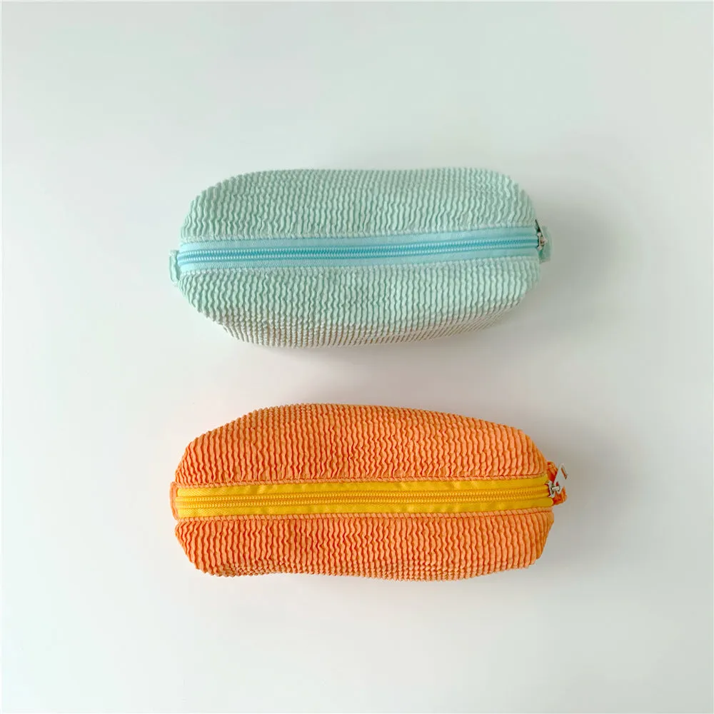 Summer Solid Color Pleated Wave Fresh Bags