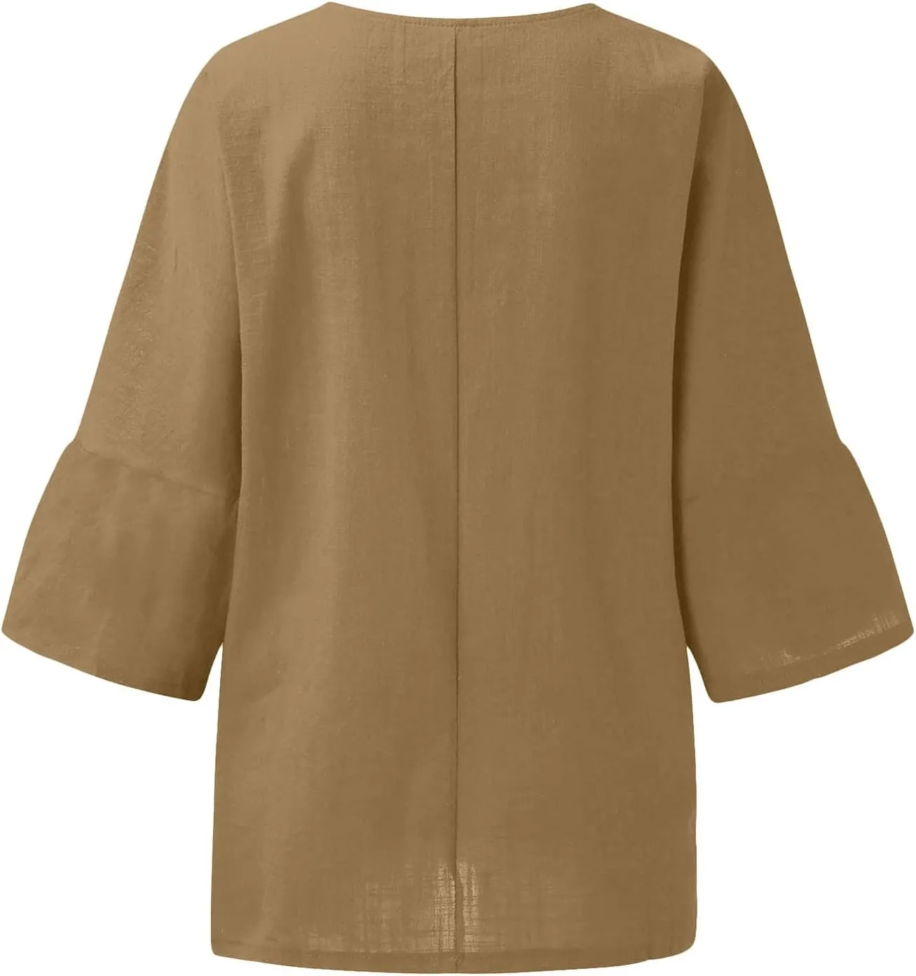 Summer Tops for Women Trendy Beach Plus Size 3/4 Sleeve Cotton Linen Shirts Blouse Crewneck Gauze Tops Casual Clothes