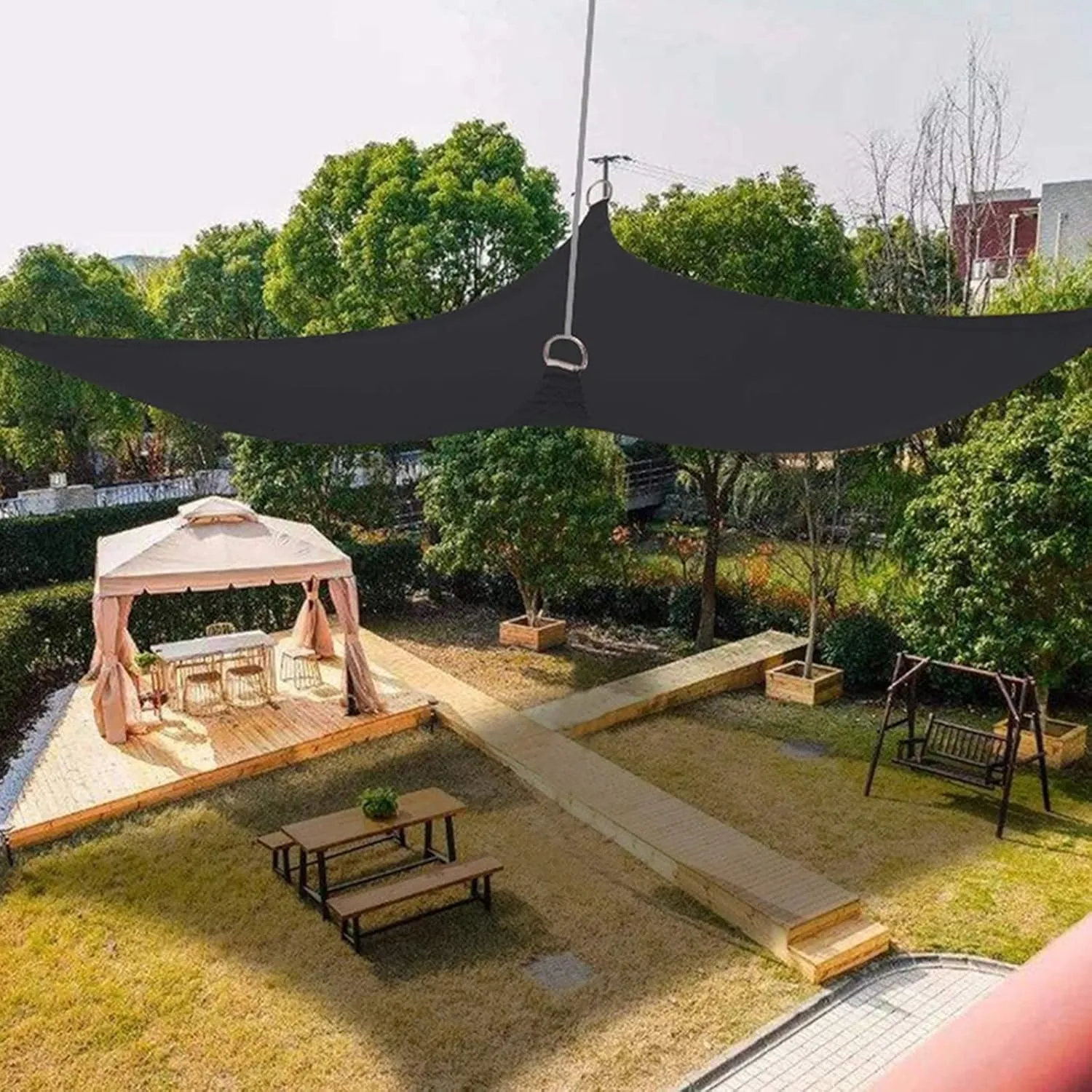 Sun Shade Sails Canopy Rectangle, Sunscreen Sunshade Awning, Heavy Duty Shade Cloth for Patio, Garden, Pergola, Backyard, Outdoor Facility & Activities (F 2x3m/6.6x9.8ft)