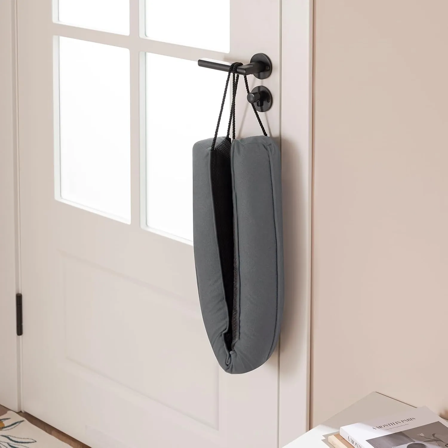 Sunolga 48 Inch Door Draft Stopper with Removable Cover for Gaps Up to 3 Inch, Machine Washable Noise and Air Blocker for Bottom of Door and Window, Grey