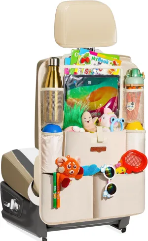 SURDOCA Upgraded Car Organizer with 11-in Touch Screen Tablet Holder, Backseat Organizer with 8 Pockets, Car Seat Protector Road Trip Essentials for Kids