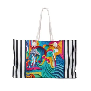 Surfing Zebra Weekender Bag