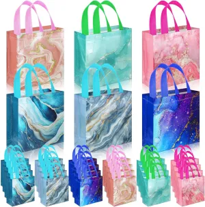 Sweetude 40 Pcs Marble Party Favor Bags with Handle, Non Woven Goodie Dinosaur for Birthday Supplies