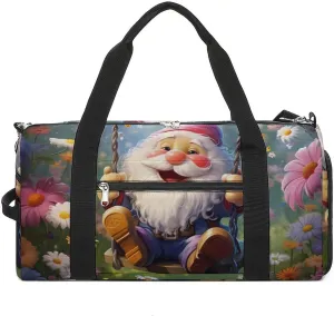 Swing Gnome Spring Sports Gym Bag for Men Women Travel Duffel Bag with Shoulder Strap