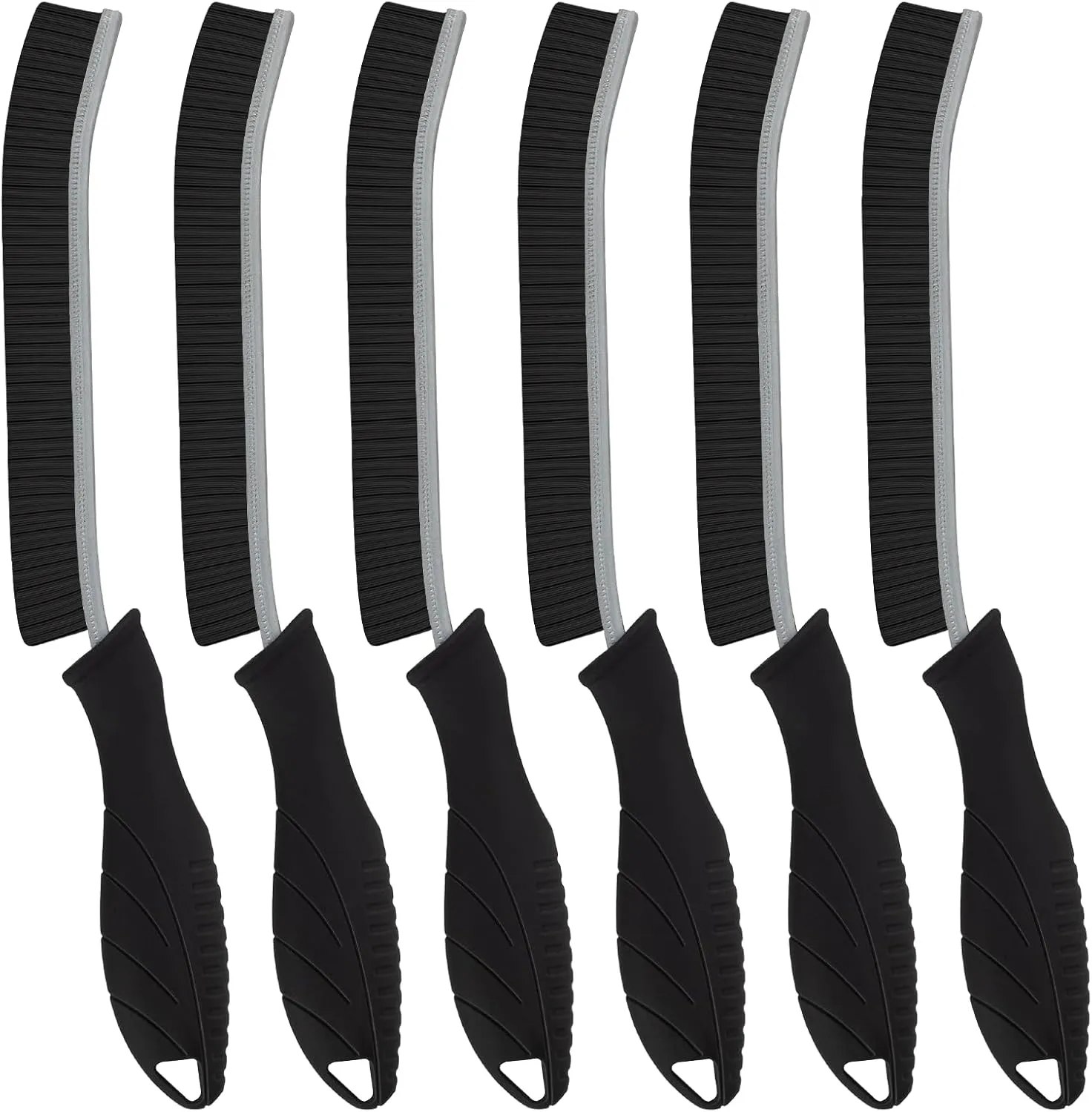 SXhyf Hard Bristle Crevice Cleaning Brush - Multifunctional Gap Cleaning Brush, Bathroom Cleaning Tools, Grout Brush, Crevice Cleaning Supplies for Household Use, Kitchen, Window, Vehicle (6, Black)