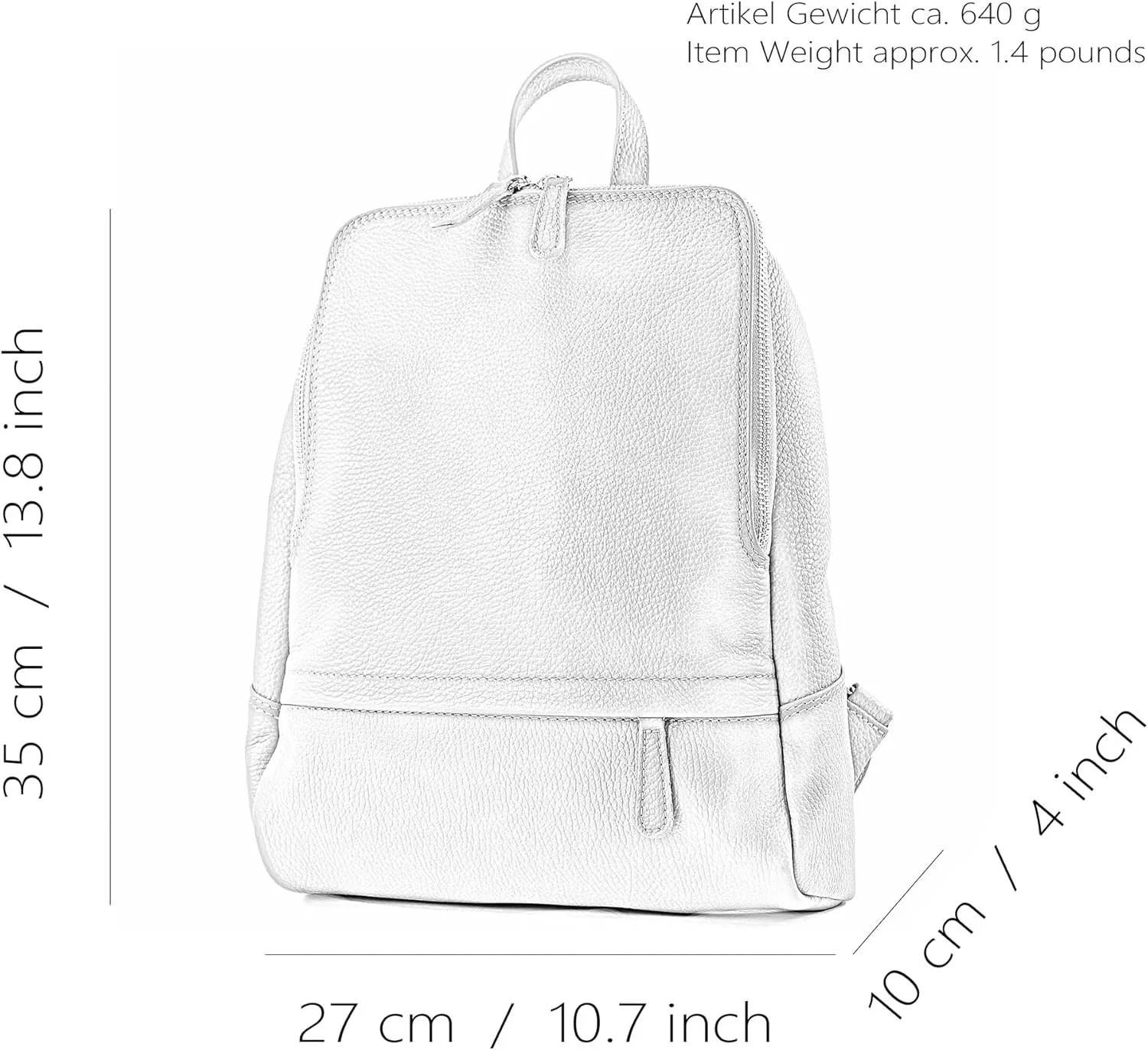 T138 - ital ladies leather backpack bag (Cognac)