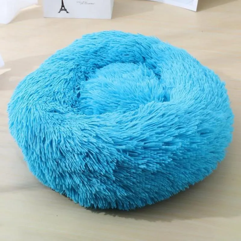 Taavita Plush Round Calming Donut Cat Bed Nest