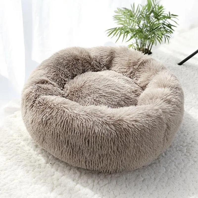 Taavita Plush Round Calming Donut Cat Bed Nest