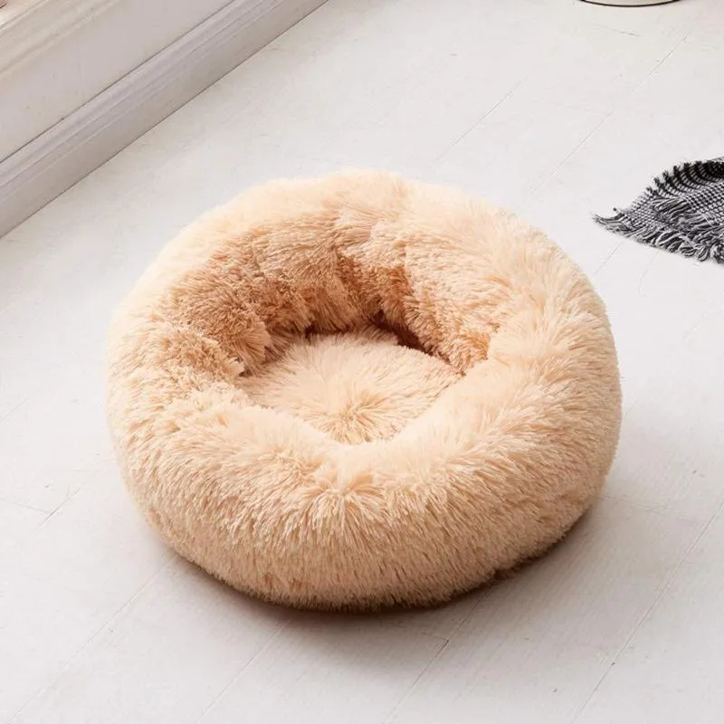 Taavita Plush Round Calming Donut Cat Bed Nest