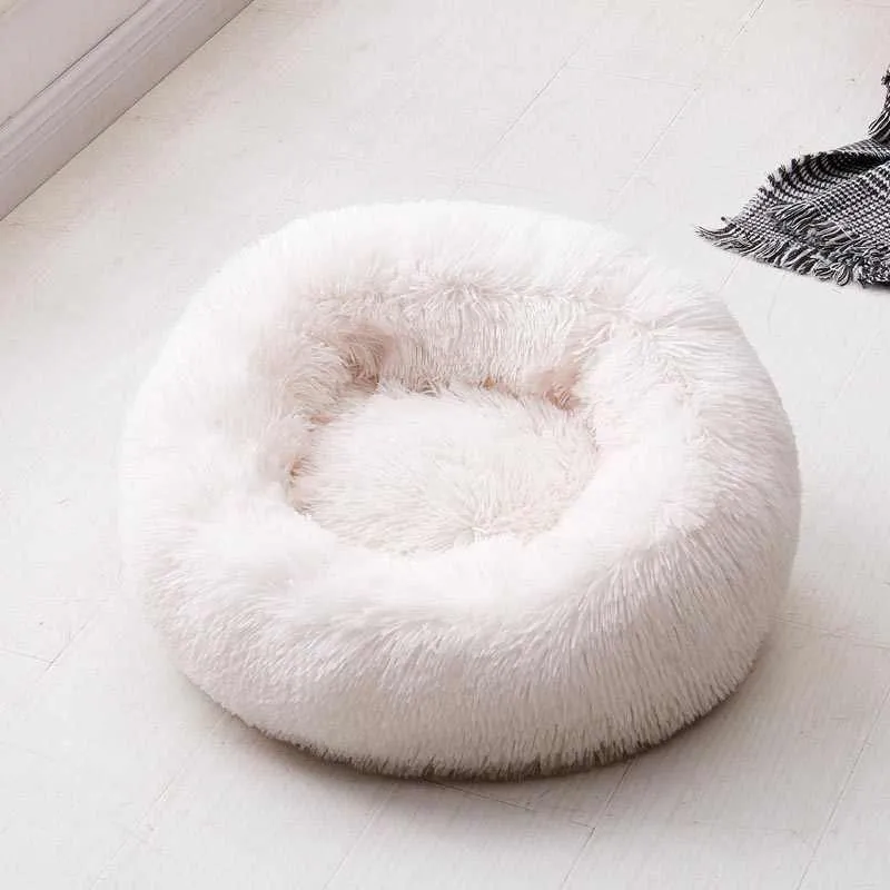 Taavita Plush Round Calming Donut Cat Bed Nest