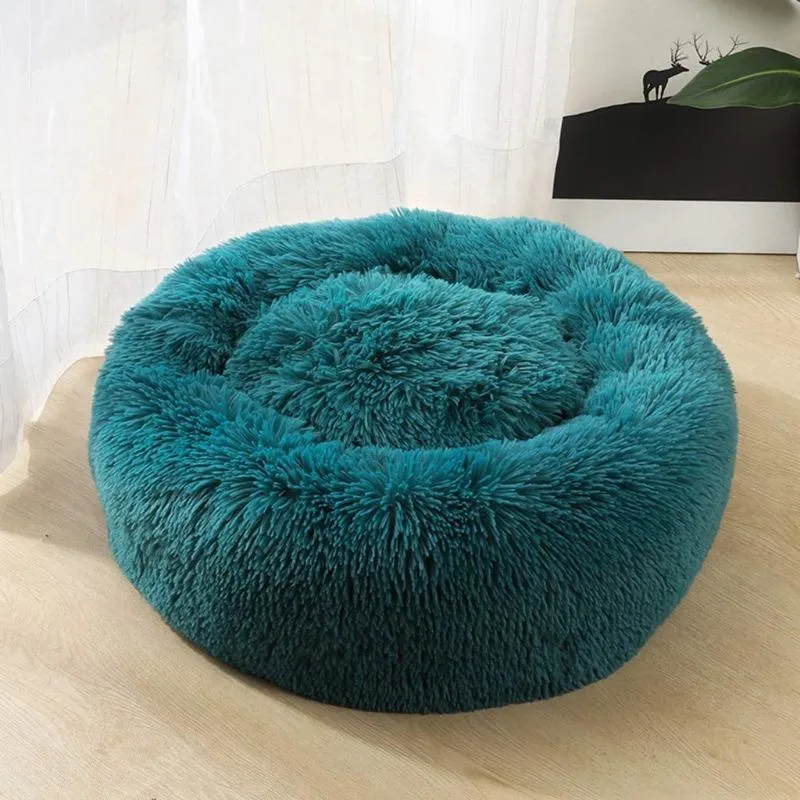 Taavita Plush Round Calming Donut Cat Bed Nest