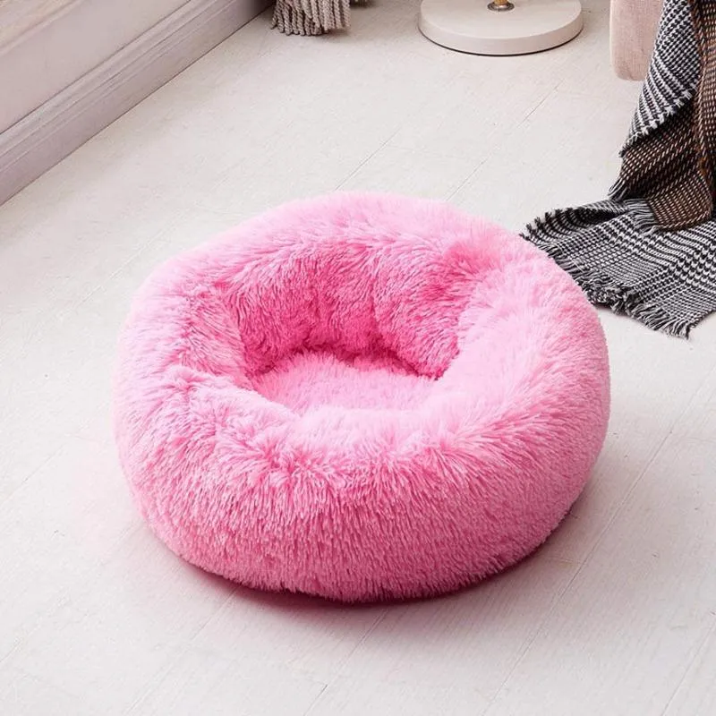 Taavita Plush Round Calming Donut Cat Bed Nest