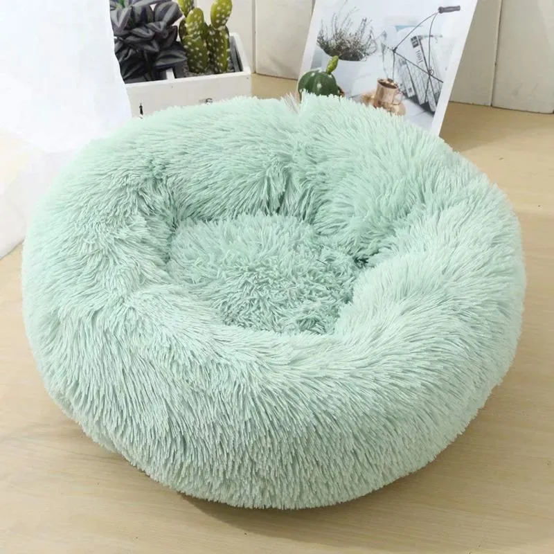 Taavita Plush Round Calming Donut Cat Bed Nest