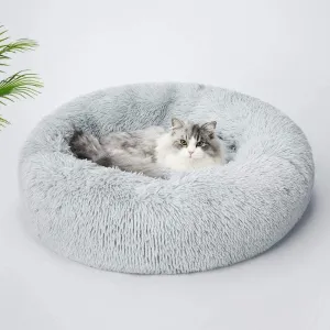 Taavita Plush Round Calming Donut Cat Bed Nest