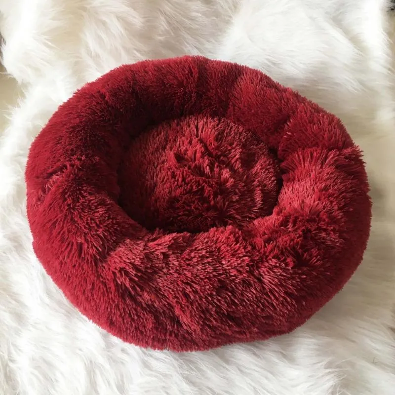 Taavita Plush Round Calming Donut Cat Bed Nest