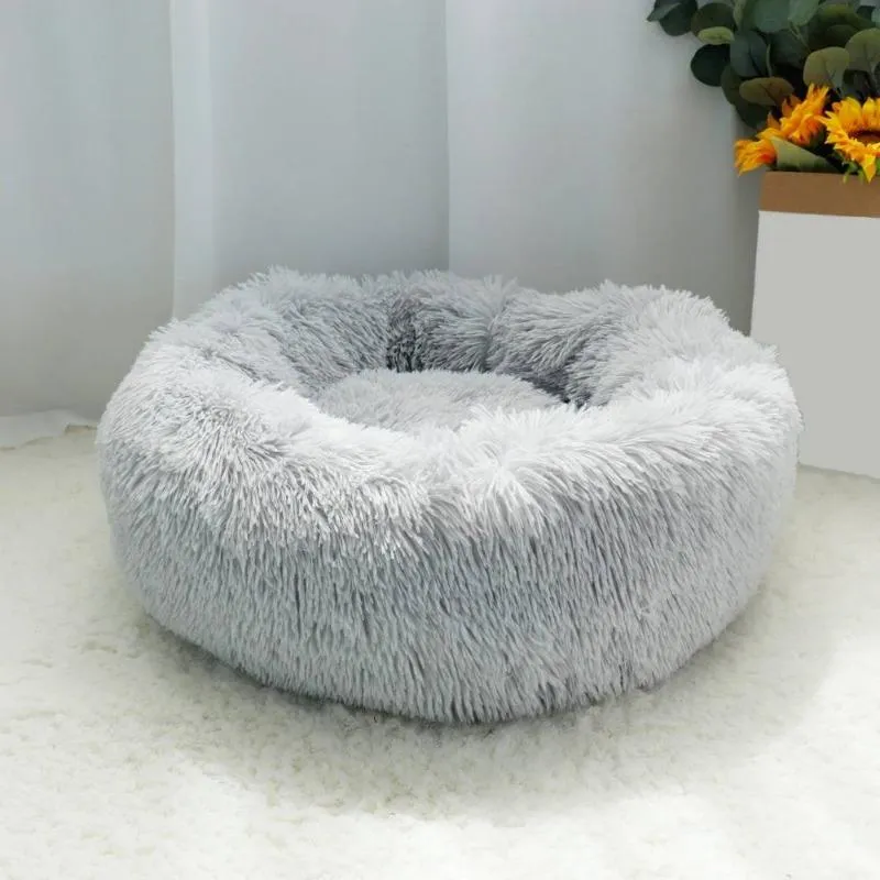 Taavita Plush Round Calming Donut Cat Bed Nest
