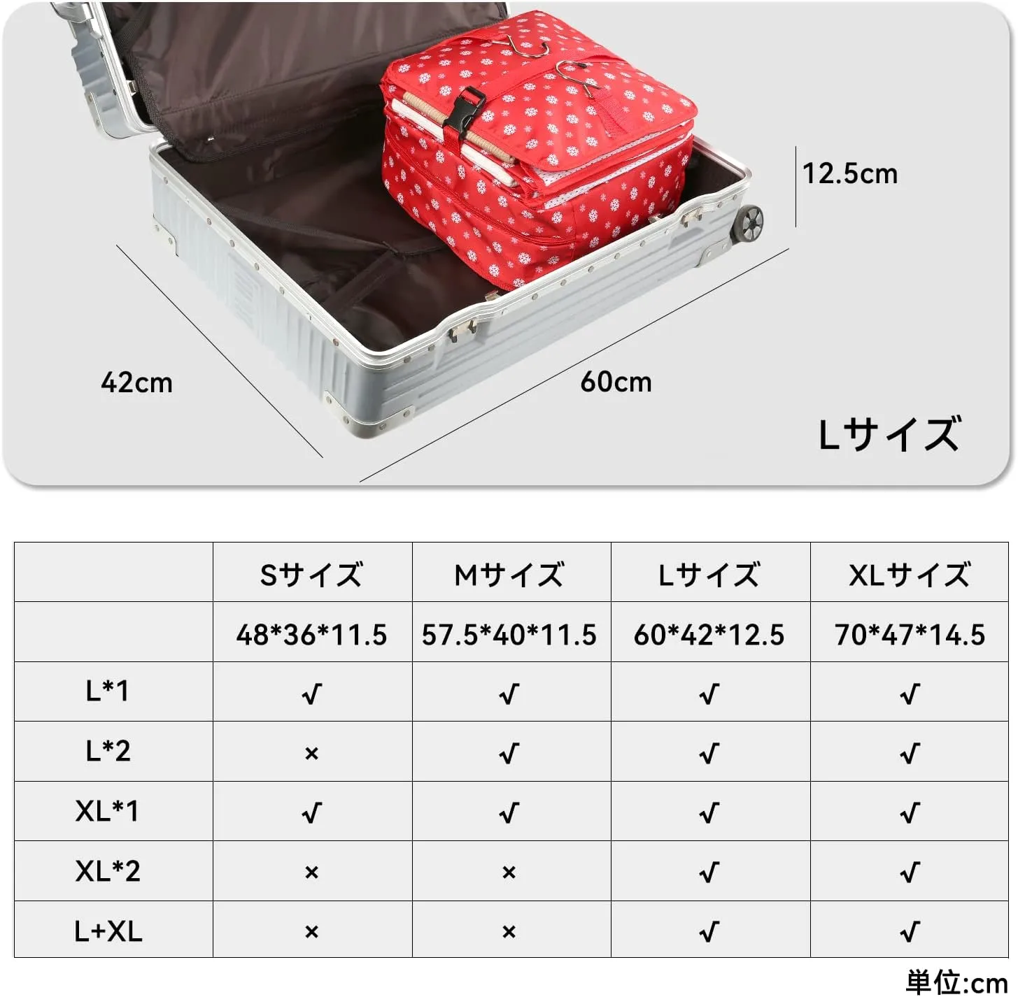 TABITORA Portable Hanging Travel Shelves Bag Packing Cube Organizer Suitcase Storage Large Capacity