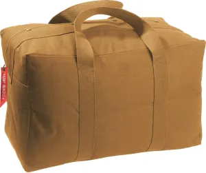 Tactical Parachute Cargo Bag LARGE Cotton Canvas Carry Bag, 24" x 15" x 13" - Work Brown