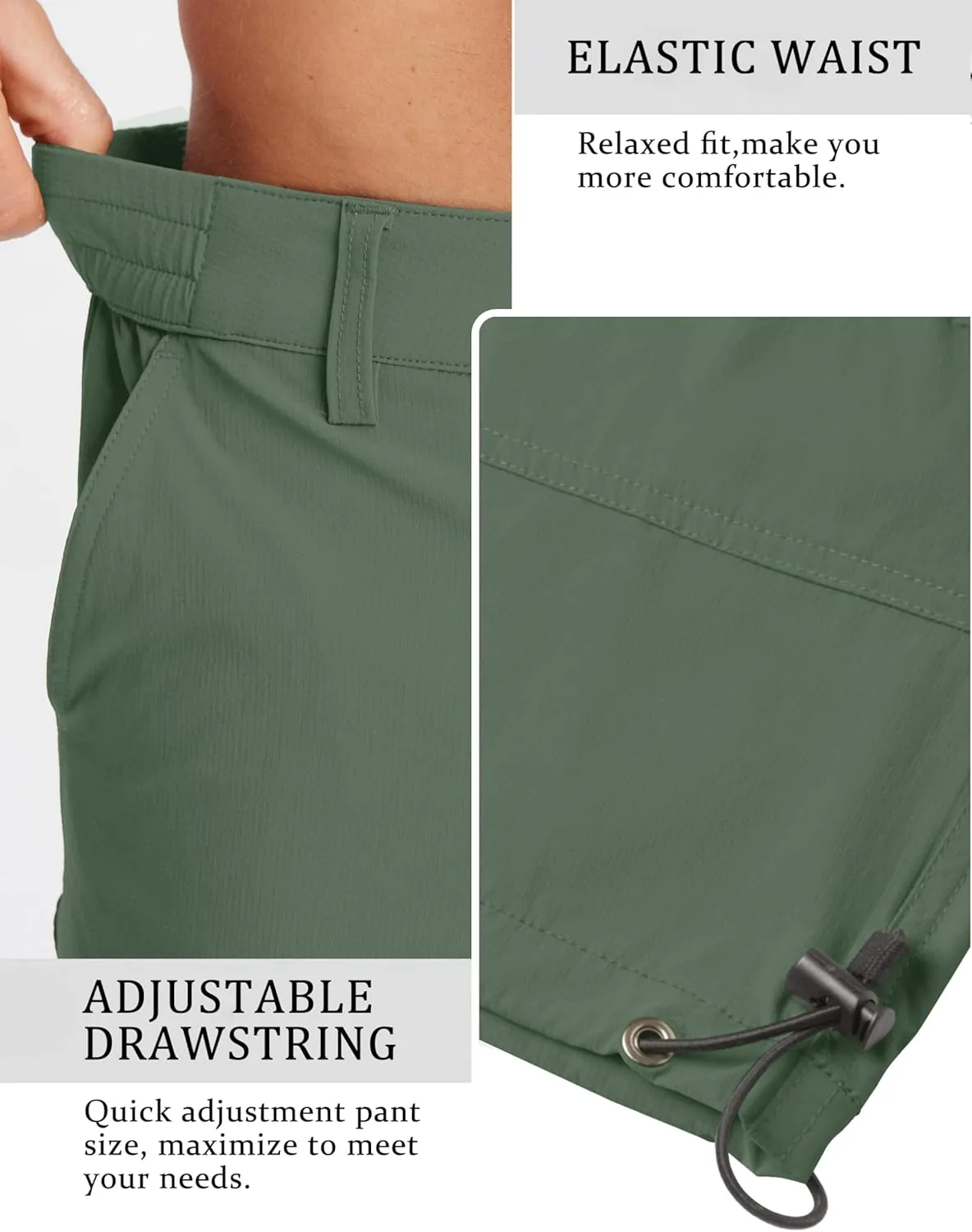 TACVASEN Men's Capri Pants 7 Pockets 3/4 Quick Dry Water Resistant Workout Hiking Summer Long Cargo Shorts Below Knee