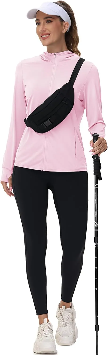 TACVASEN Women's Sun Hoodies Lightweight Jacket for Women Zip Up UPF 50  UV Shirt Long Sleeves