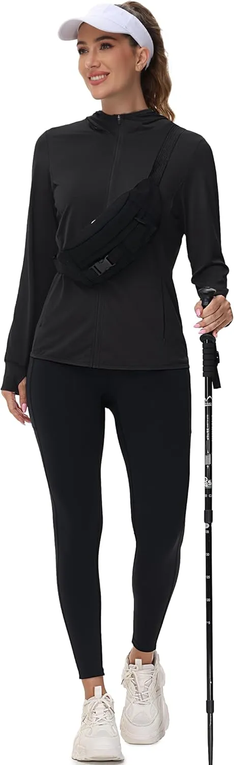 TACVASEN Women's Sun Hoodies Lightweight Jacket for Women Zip Up UPF 50  UV Shirt Long Sleeves