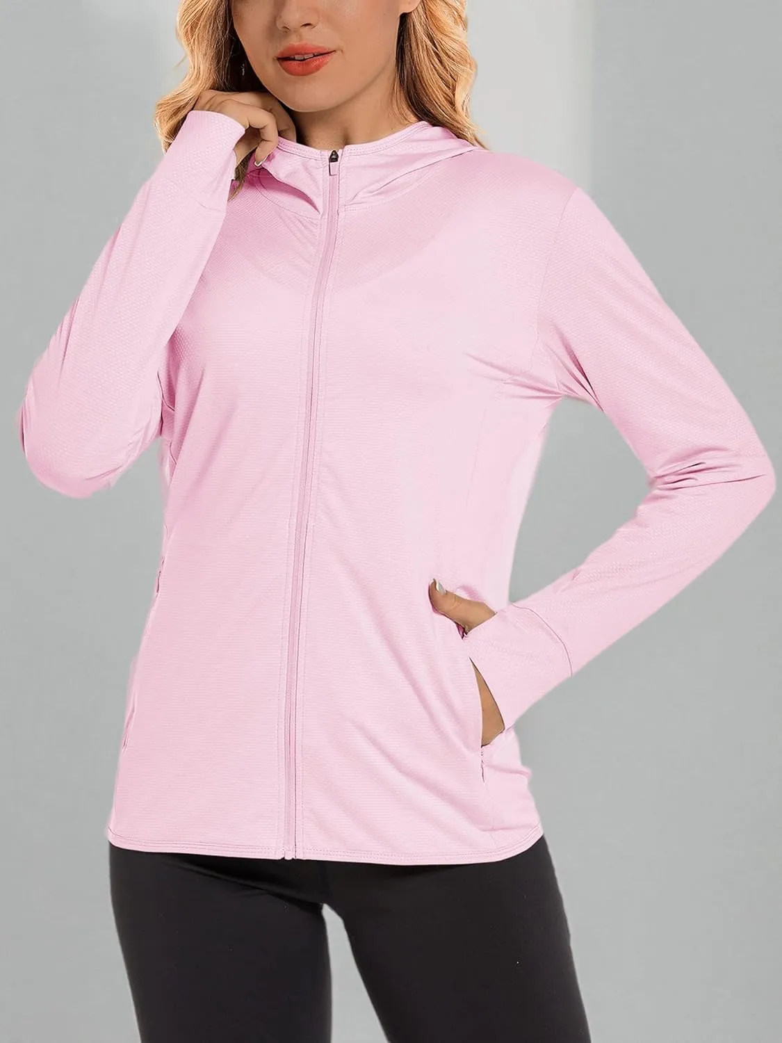 TACVASEN Women's Sun Hoodies Lightweight Jacket for Women Zip Up UPF 50  UV Shirt Long Sleeves