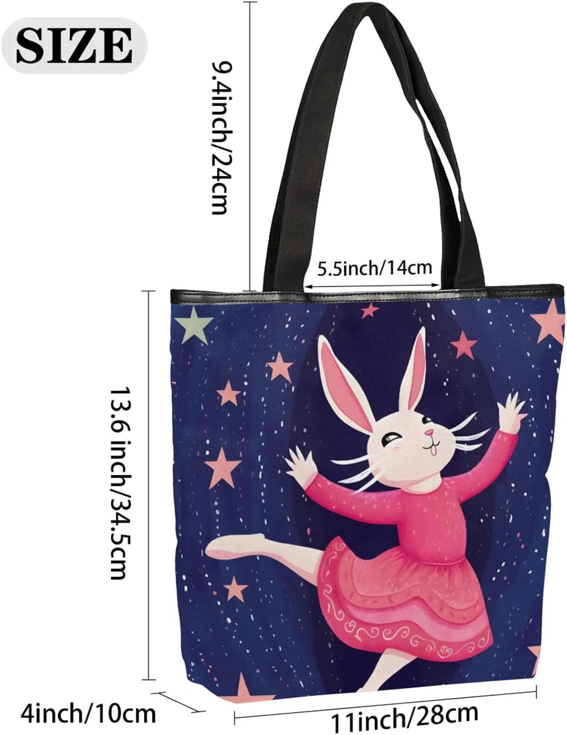 Tavisto Women’s Canvas Tote Bag with Zipper Large Capacity Shoulder Bag Beach Bag Reusable Shopping Bag with Inner Pocket