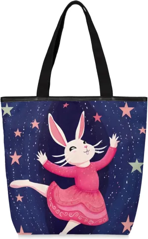 Tavisto Women’s Canvas Tote Bag with Zipper Large Capacity Shoulder Bag Beach Bag Reusable Shopping Bag with Inner Pocket