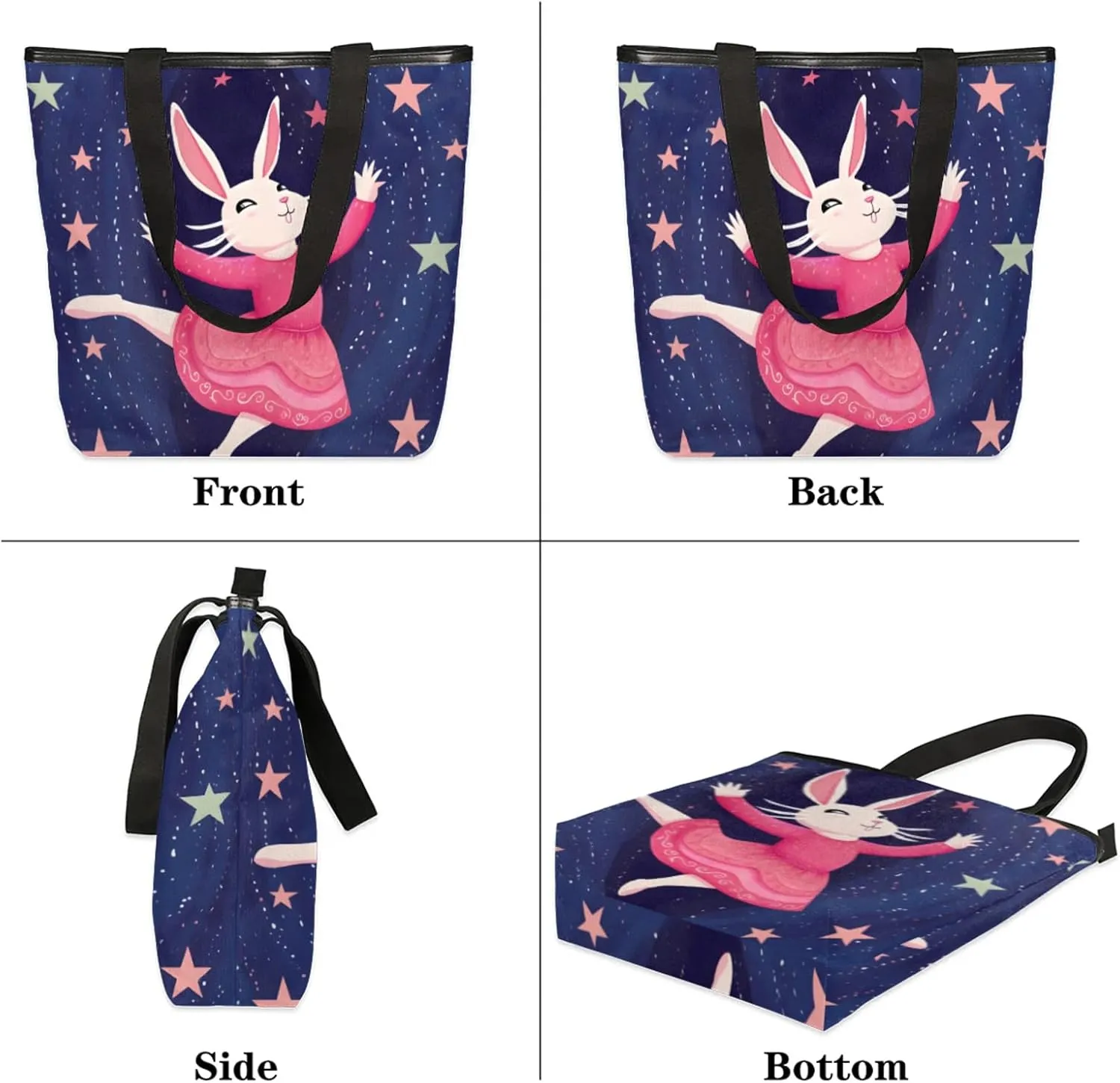 Tavisto Women’s Canvas Tote Bag with Zipper Large Capacity Shoulder Bag Beach Bag Reusable Shopping Bag with Inner Pocket
