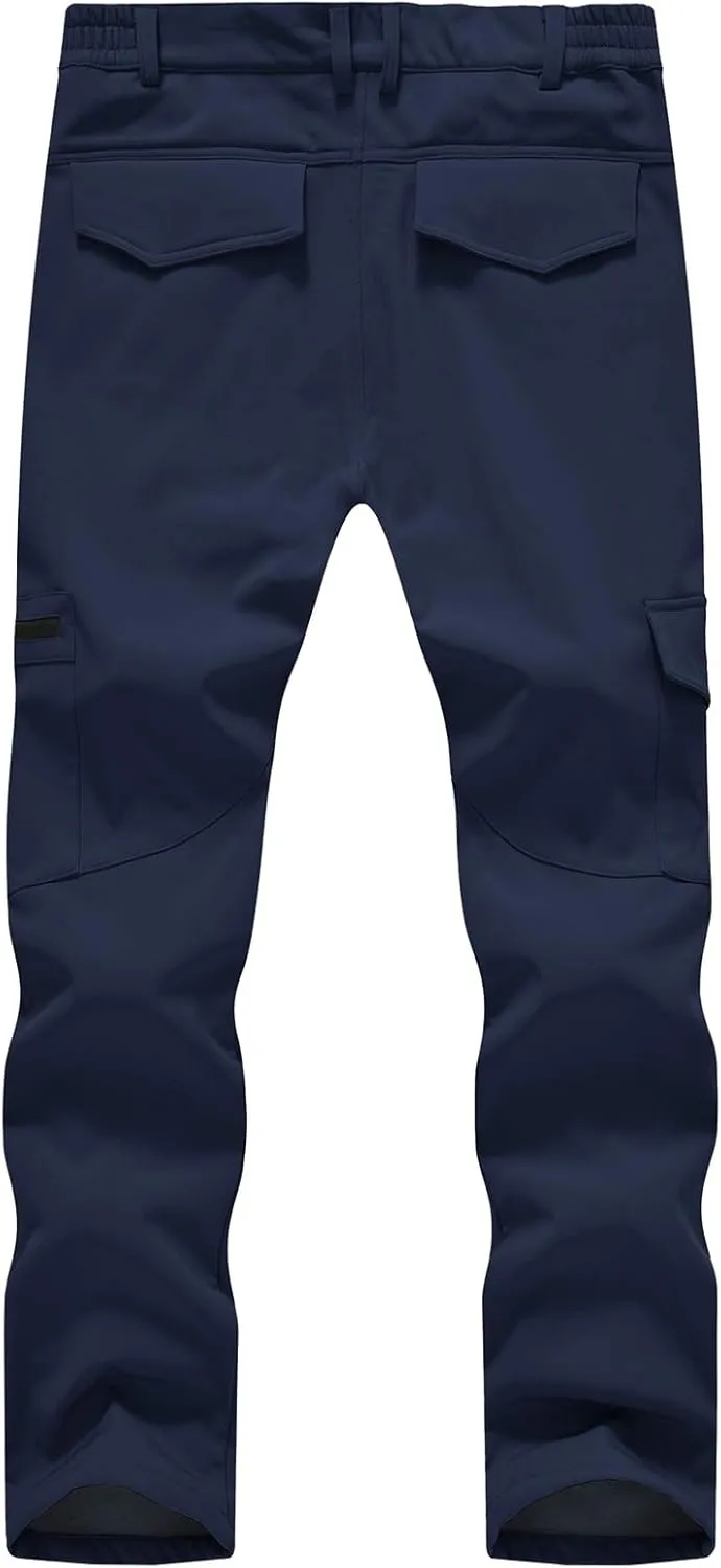 TBMPOY Men's Snow Ski Fleece Lined Hiking Pants Waterproof Winter Snowboard Warm Outdoor Insulated Pants Windproof