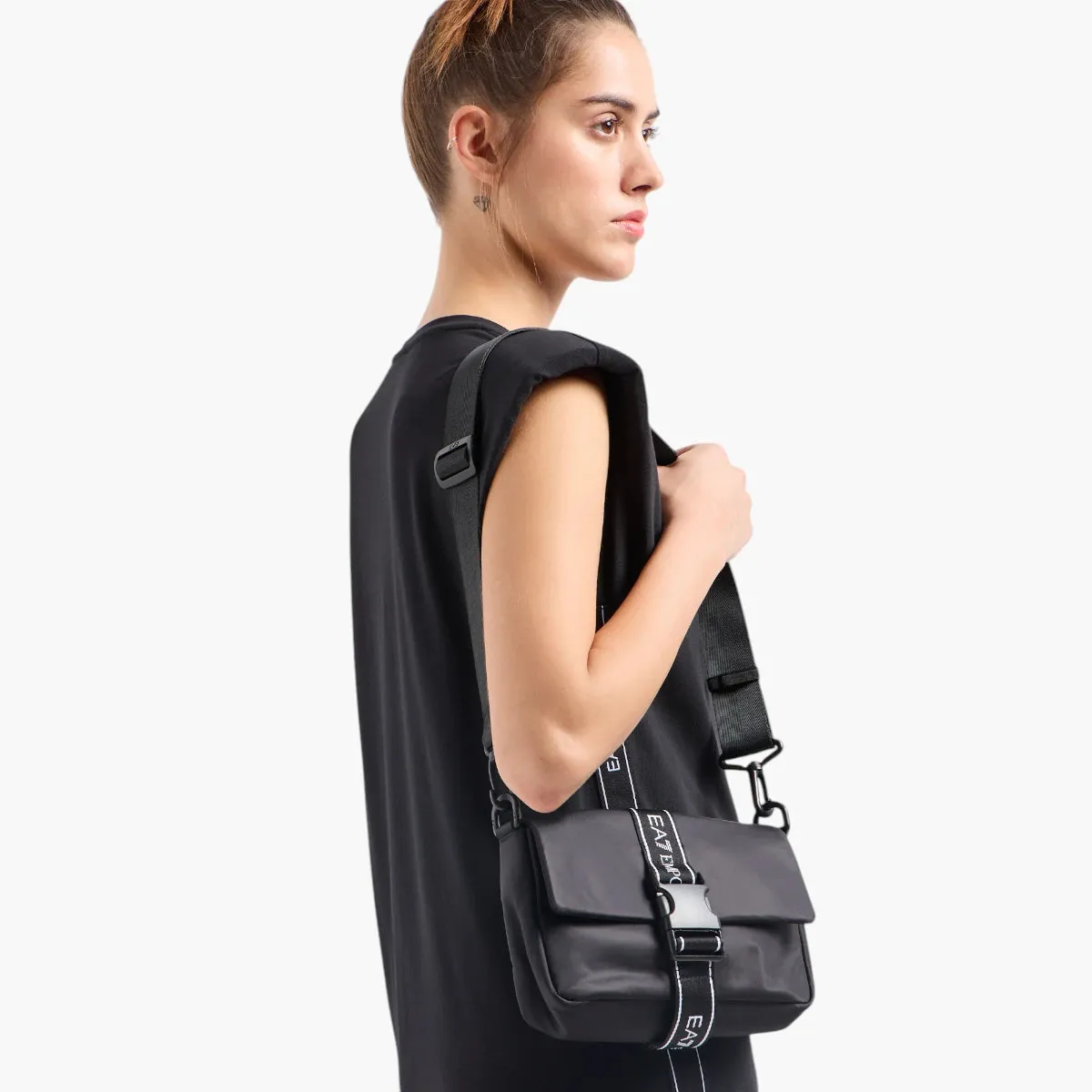 Technical Crossbody Bag With Logo Tape