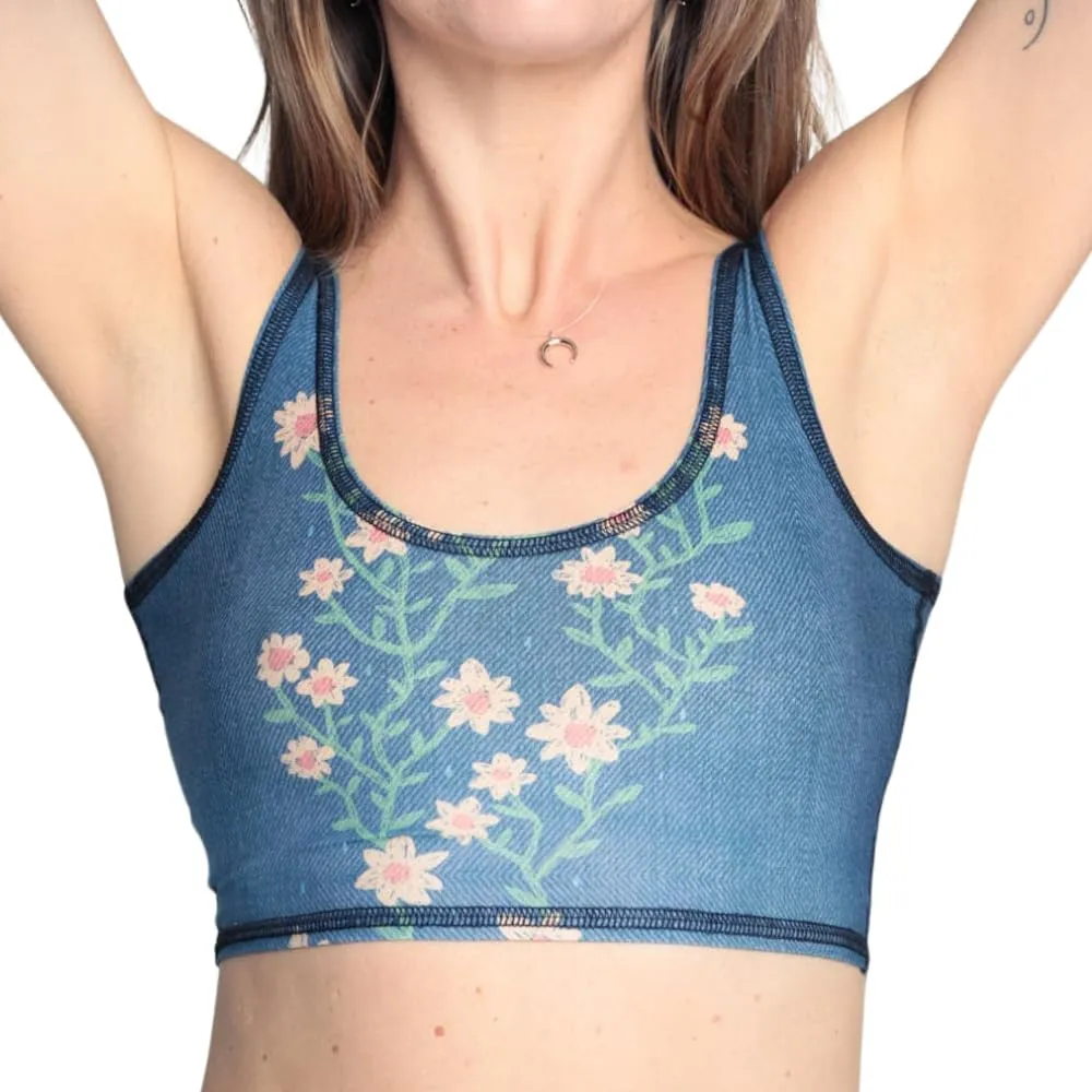 teeki Woodstock Lover Tank Bra Tops for Women, USA Made from Sustainable Eco Luxury Fabric, Lightweight, Quick Dry, Bra Top - (Medium/Large)
