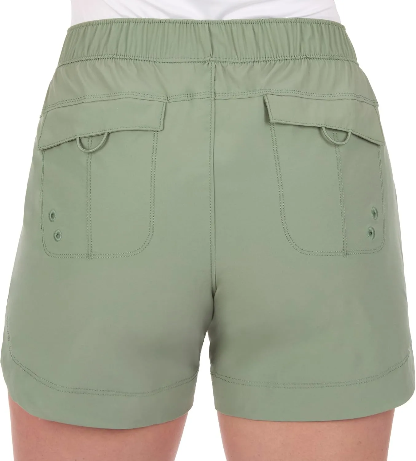 The American Outdoorsman Womens Curved Hem 5" Pull-On Trail Casual Shorts with Elastic Waist and Quick-Dry Fabric