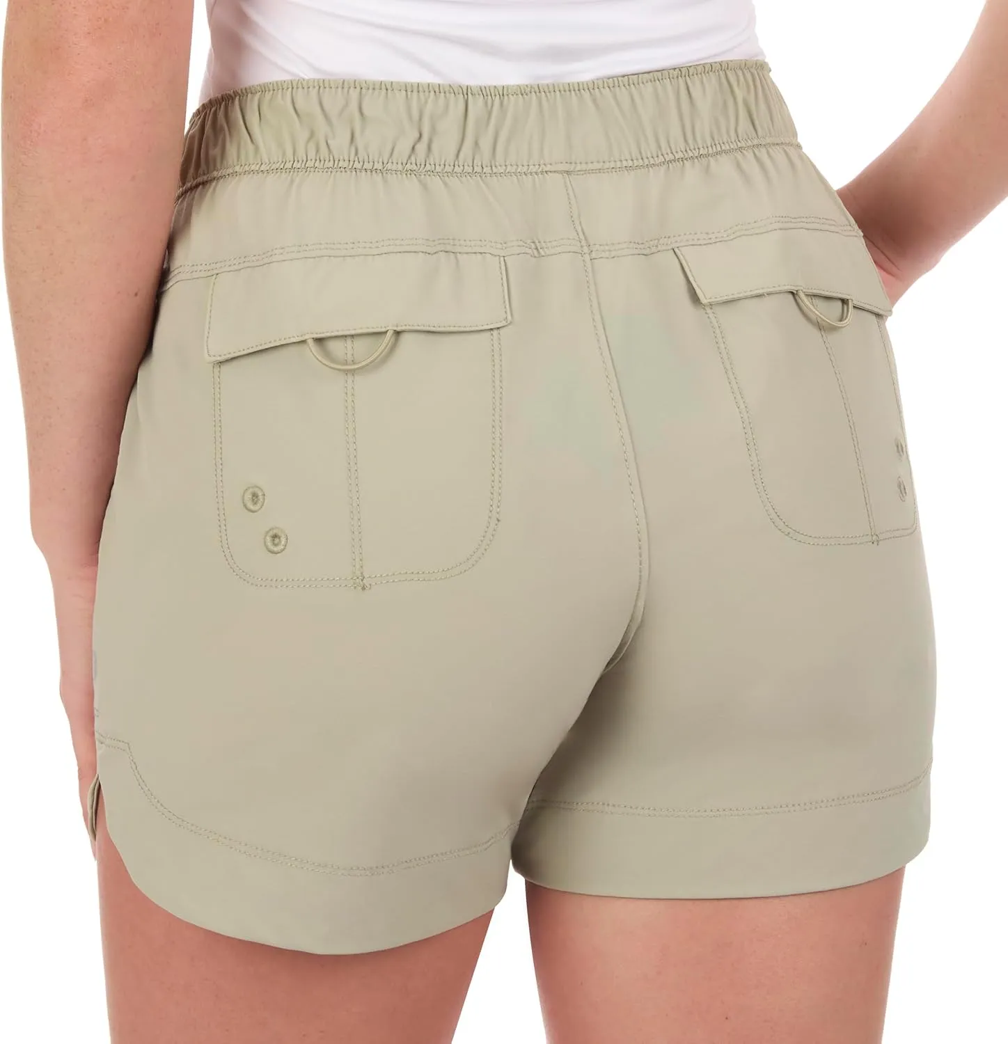 The American Outdoorsman Womens Curved Hem 5" Pull-On Trail Casual Shorts with Elastic Waist and Quick-Dry Fabric