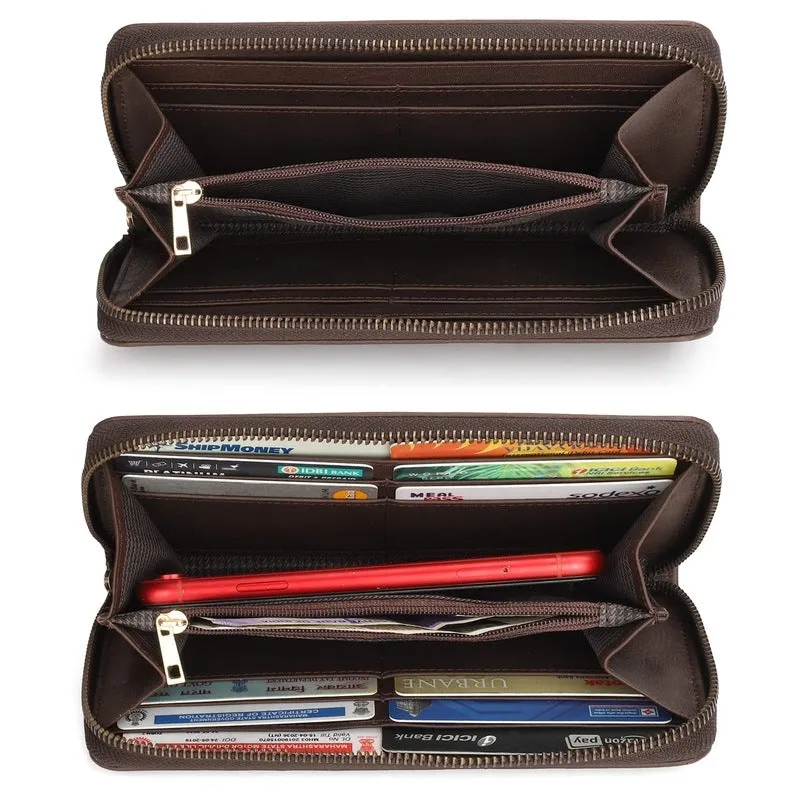 THE CLOWNFISH Eliana Collection Genuine Leather Wallet Clutch | Multi-Compartment Design | Dark Brown