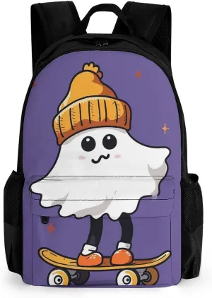 The Ghost of Skateboards Travel Backpack Nurse Bag With 2 Pockets Casual Daypack Laptop Backpacks for Men & Women Kids