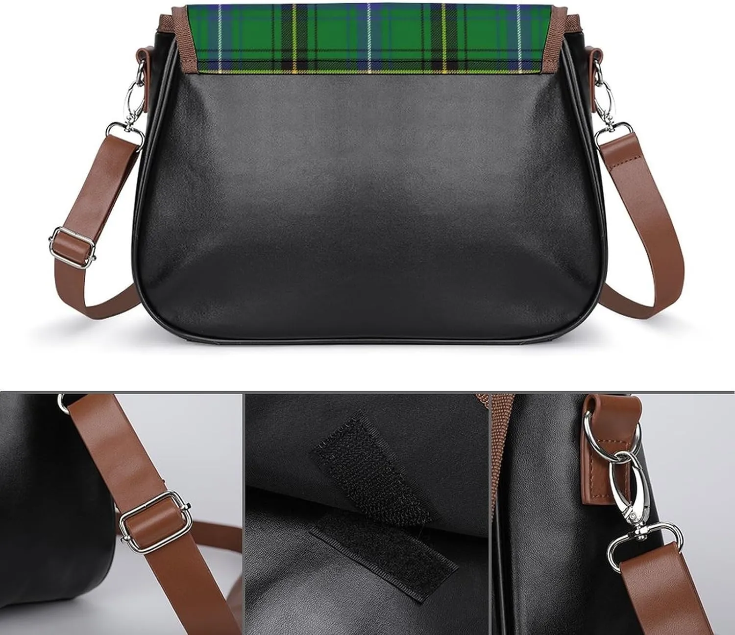 The Look of Warm Oak Wood Grain Texture Leather Decorative Crossbody Strap Backpack, Large Capacity Shoulder Bag