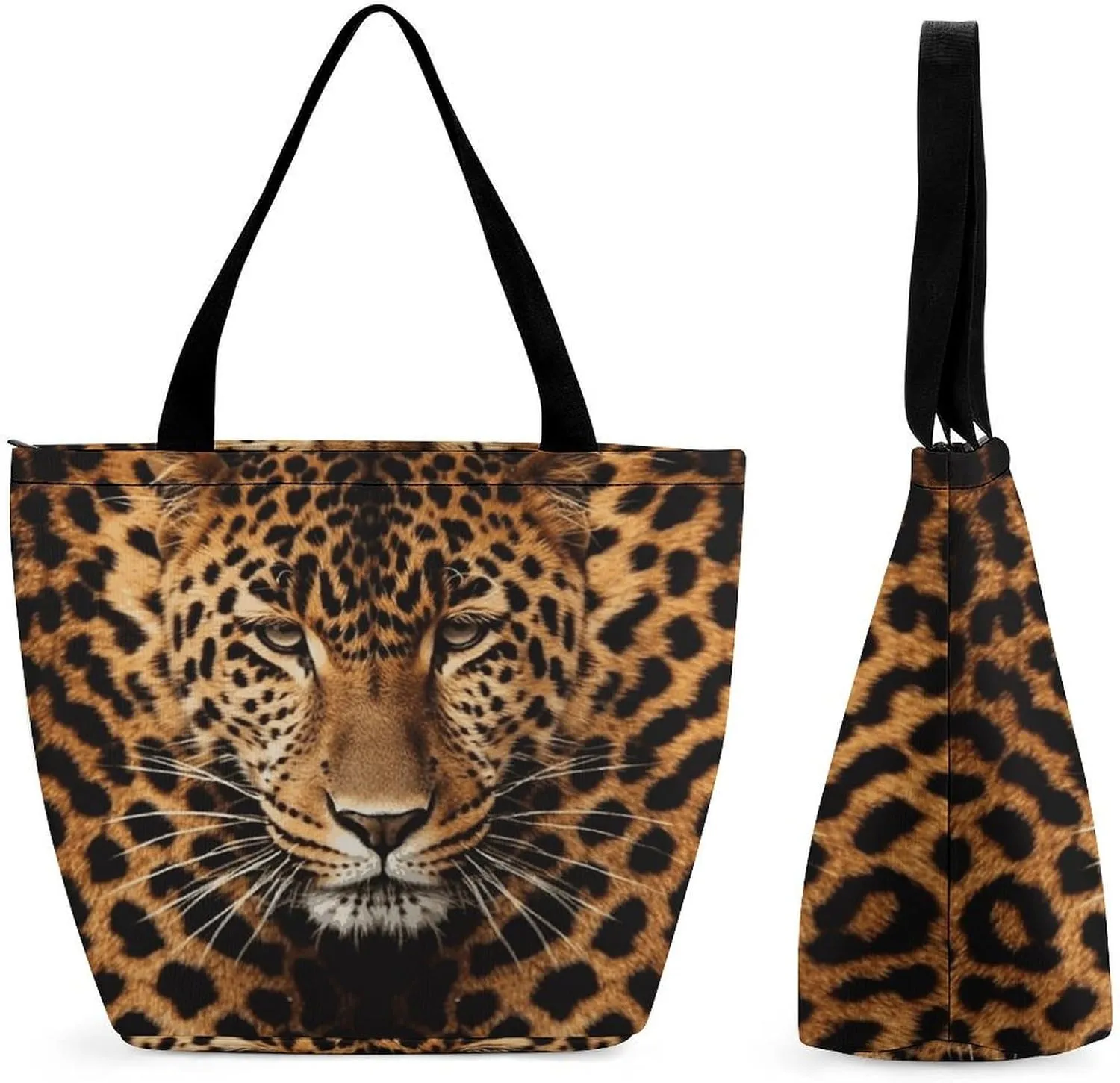 This Depict A Leopard Women's Shopping Bag Foldable Washable Shoulder Bag Adopts High-definition Printing Technology, with Clear Patterns And Rich Colors. There Are Many Patterns to Choose From, And T