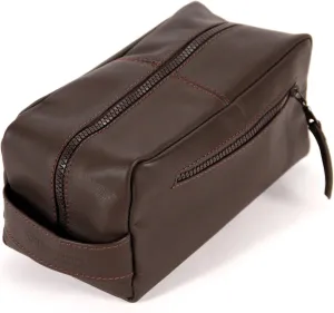 Toiletry Bag - Genuine Leather Dopp Kit Shaving Tote - Brown