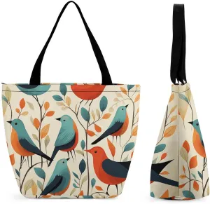 Tote Bag for Women Flock of Birds Printed Large Women Casual Shoulder Bag Reusable Shopping Handbag Grocery Bags for Work Travel