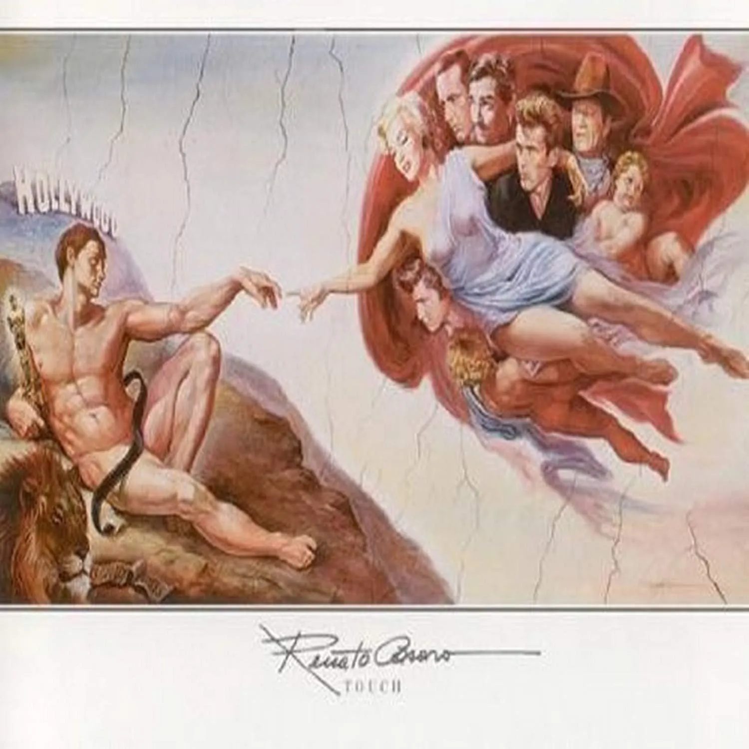 Touch Celebrity Oversized by Renato Casaro 54.25 x 38.5 Art Print Poster Marilyn Monroe Jame Dean Humphrey Bogart John Wayne Elvis, Clark Gable Exclusive