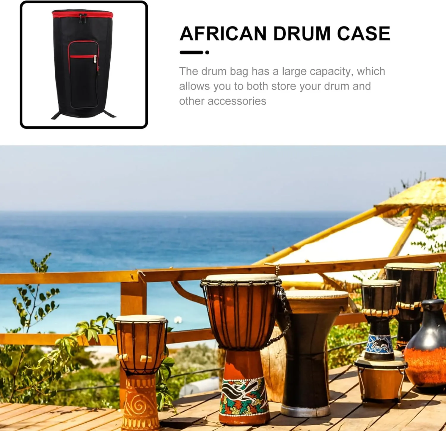 Toyvian Large Drum Bags Cases for Congo Drum Tambourine Oxford Cloth Easy to Carry