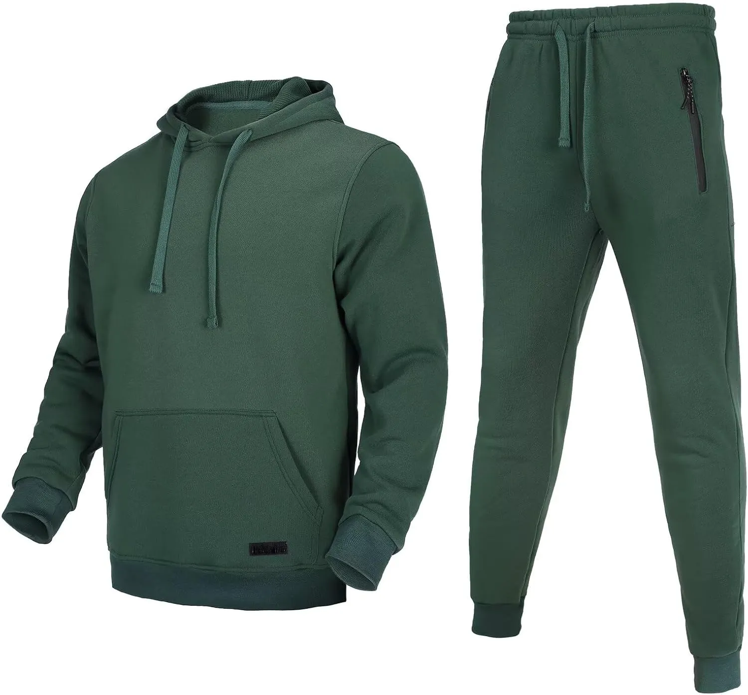 Tracksuit for men 2 pieces,Fleece hooded outfit,casual sweatsuit set jogger suit outdoor sportswear