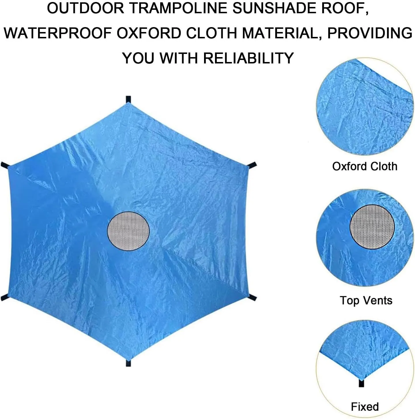 Trampoline Canopy Roof, Trampoline Shade Cover Waterproof Oxford Trampoline Tent Cover, for 6 Poles Round Trampoline